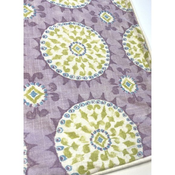 2 American Mills Inc Pair Euro Pillow Shams 22 Zip Purple Green Print Designer - Picture 5 of 6